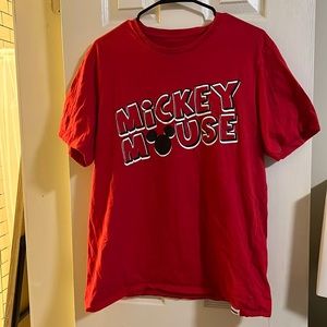 Men’s Large Disney Mickey Mouse T-Shirt, Red, No Tags
